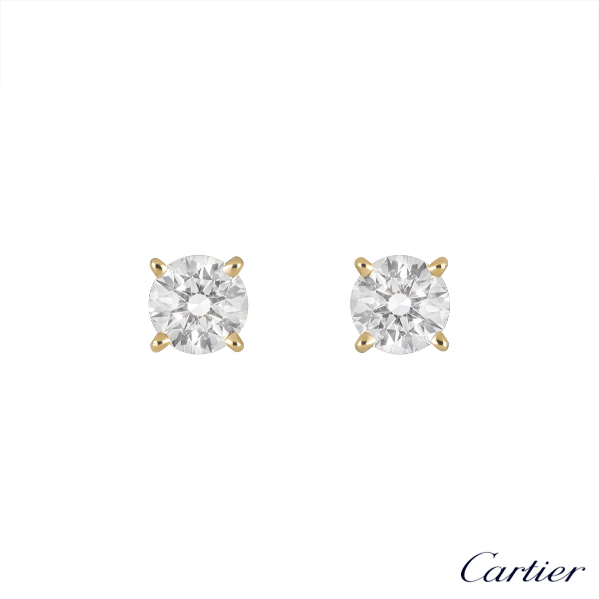 cartier single diamond earrings